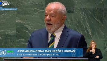 Luiz Inácio Lula da Silva na 78ª Assembleia da ONU, em Nova York, Estados Unidos