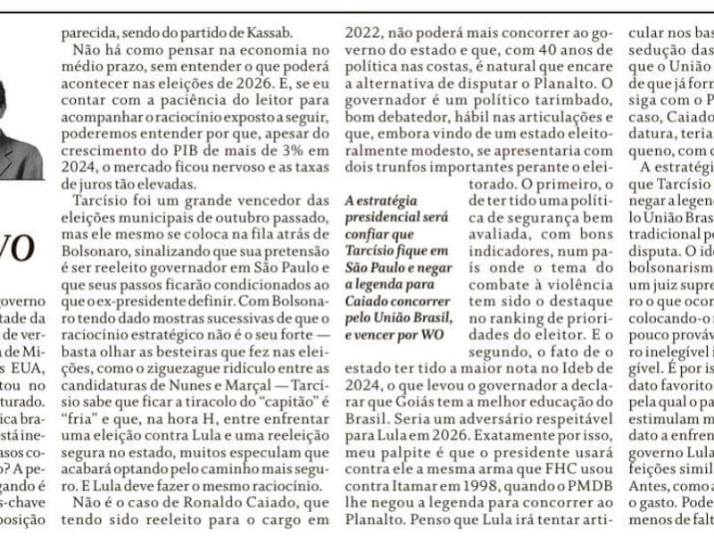 Colunista de “O Globo” afirma que Lula busca vencer eleição de 2026 por WO
