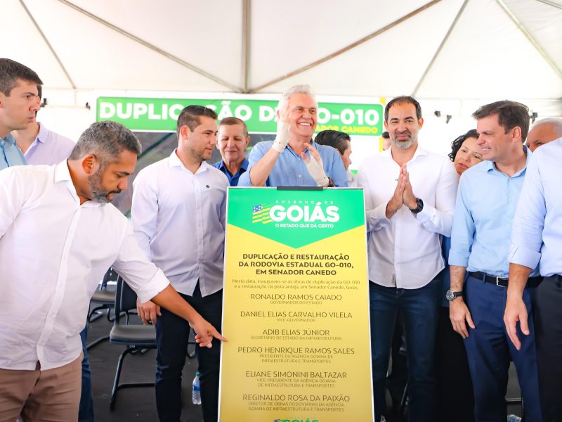 Caiado inaugura trecho duplicado da GO-010, em Senador Canedo