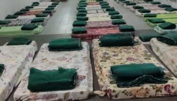 Abrigo para pessoas em situaçã de rua é instalado em Goiânia para noites de frio