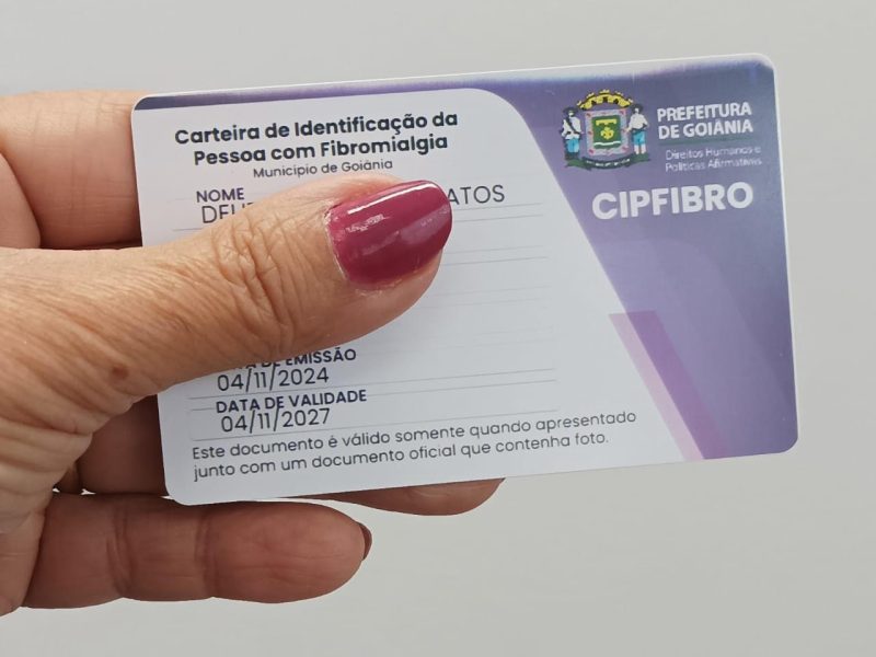 Goiânia disponibiliza versão digital da Carteira de Identificação para pessoas com fibromialgia; saiba como solicitar
