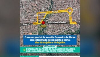 Obras de duplicação da ponte na Avenida Casemiro de Abreu avançam