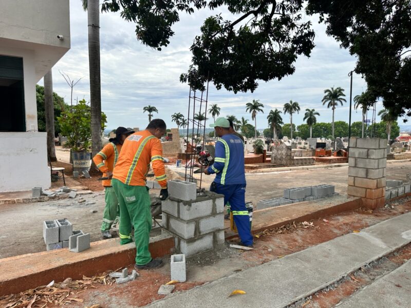 Prefeitura de Goiânia retoma obras de muro e calçada do Cemitério Parque