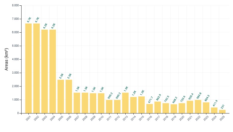 Área desmatada em Goiás é a menor da história, diz Inpe